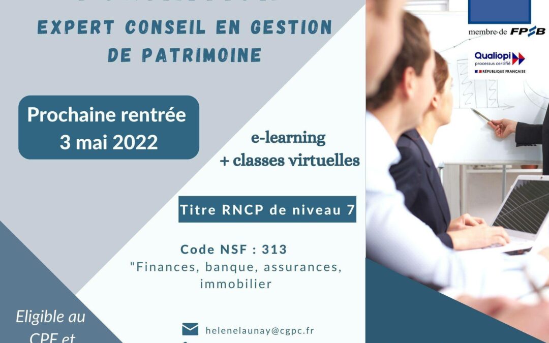 Formation préparatoire à la certification Expert conseil en gestion de patrimoine